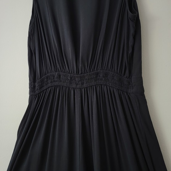 Abercrombie & Fitch Black Jumpsuit Medium Tie Front Elastic Waist Flowy Boho - Picture 9 of 9